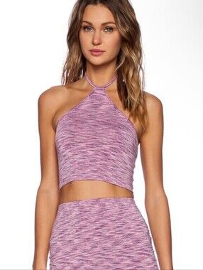 Motel Rocks APRIL Lilac Halter Crop Top XS